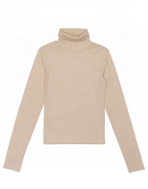 Zara Womens Crop Roll Neck Top Long Sleeve UK 8 Small White