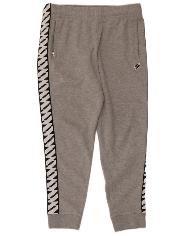 Superdry Mens Graphic Tracksuit Trousers Joggers Medium Grey Colourblock