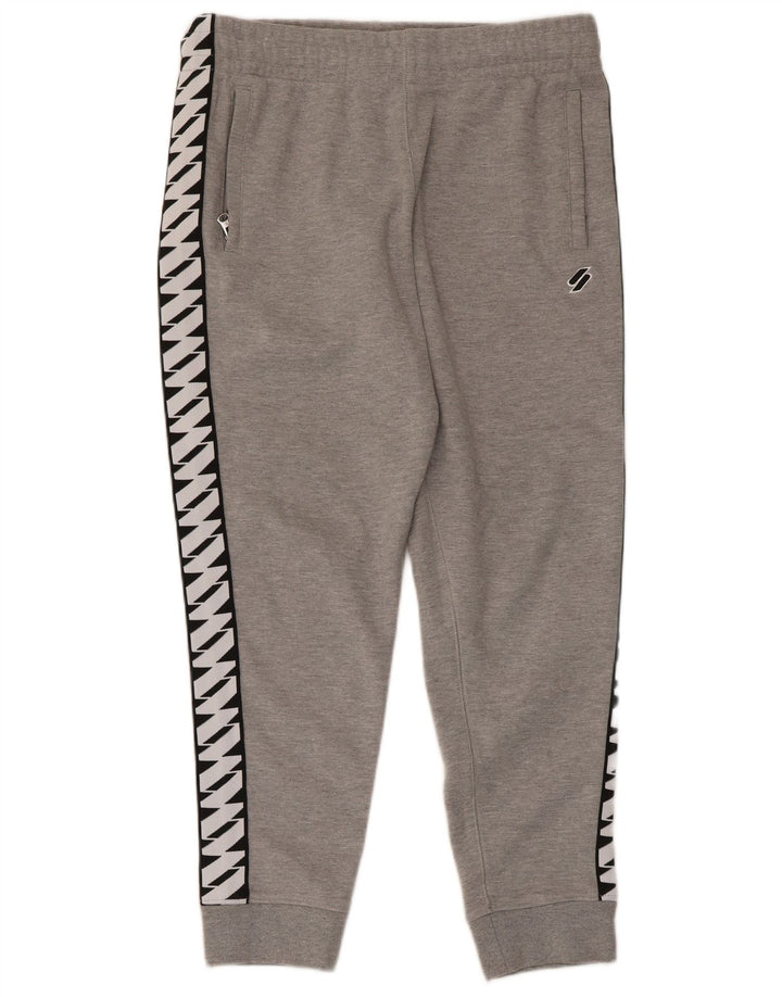 Superdry Mens Graphic Tracksuit Trousers Joggers Medium Grey Colourblock