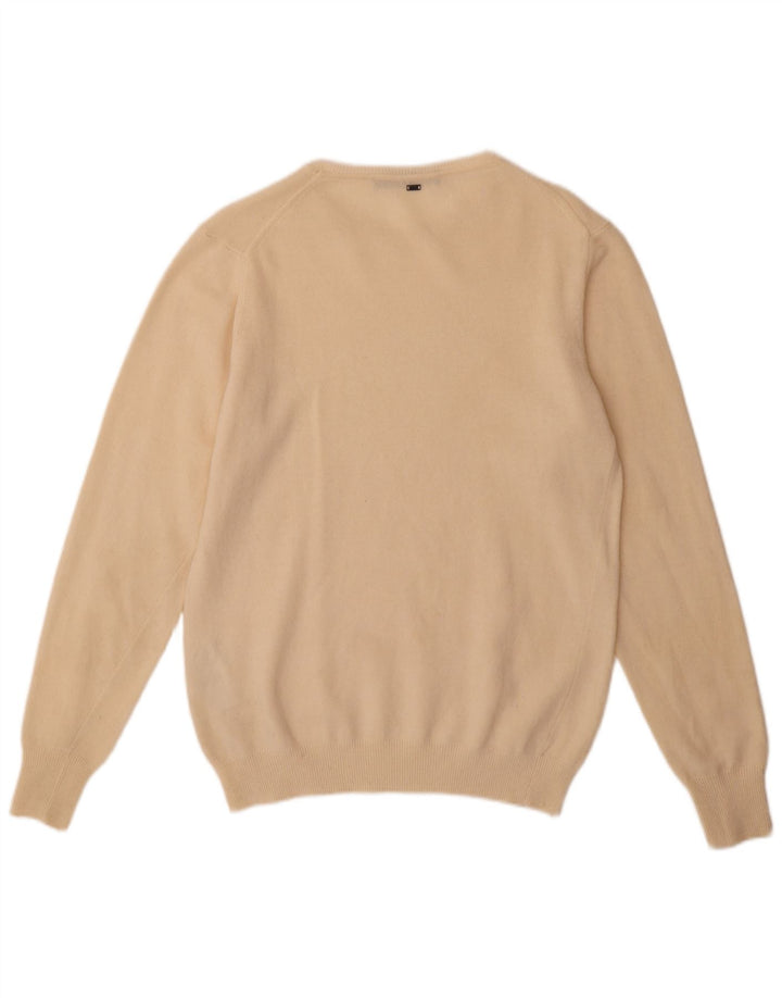 Liu Jo Mens Crew Neck Jumper Sweater Medium Beige Virgin Wool