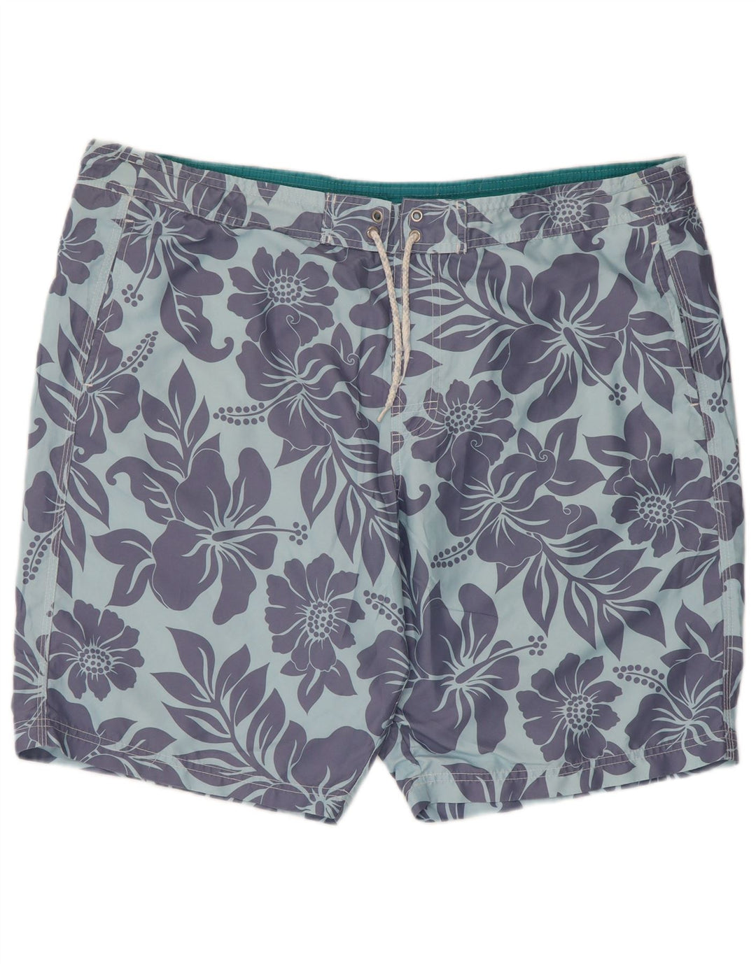 Marks & Spencer Mens Swimming Shorts XL Blue Floral Polyester
