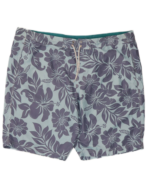 Marks & Spencer Mens Swimming Shorts XL Blue Floral Polyester