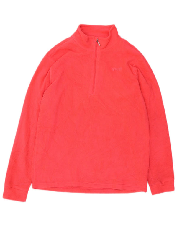 BRUGI Girls Zip Neck Fleece Jumper 11-12 Years Pink Polyester