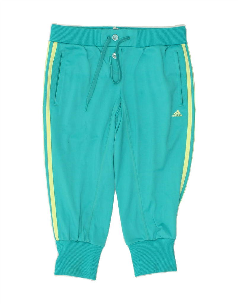 ADIDAS Womens Capri Tracksuit Trousers Joggers UK 4/6 XS  Turquoise | Vintage Adidas | Thrift | Second-Hand Adidas | Used Clothing | Messina Hembry 