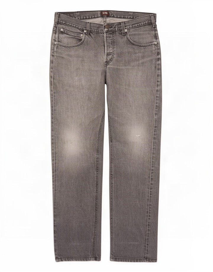 Lee Mens Blake Straight Jeans W34 L32 Grey Cotton