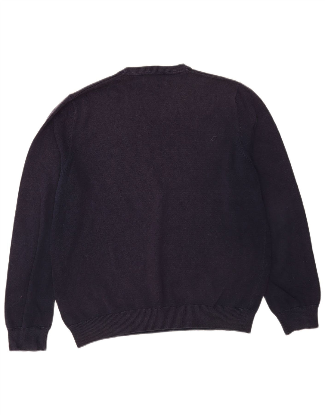 Marks & Spencer Mens V-Neck Jumper Sweater Large Navy Blue Cotton
