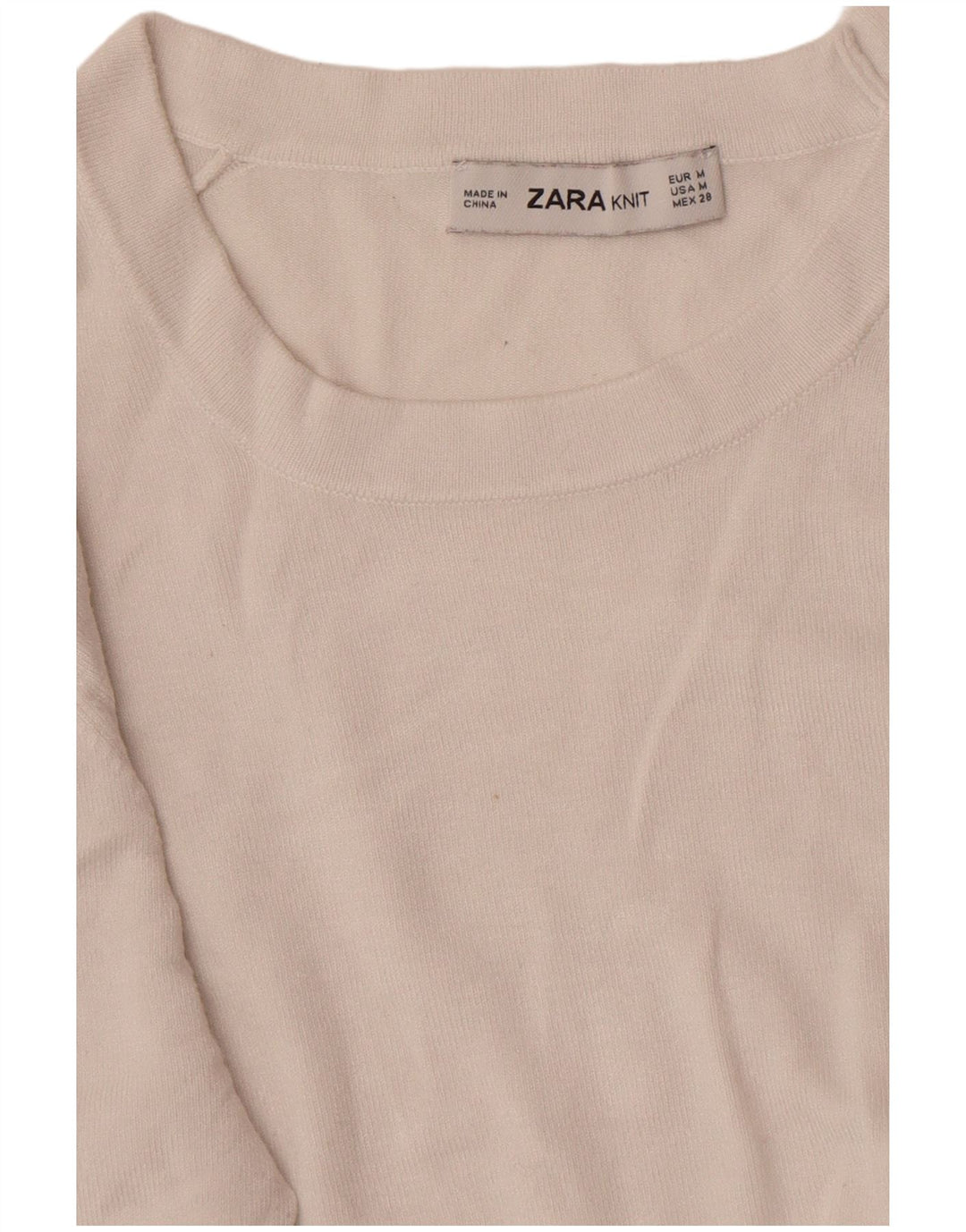 Zara Womens Crew Neck Jumper Sweater UK 12 Medium White