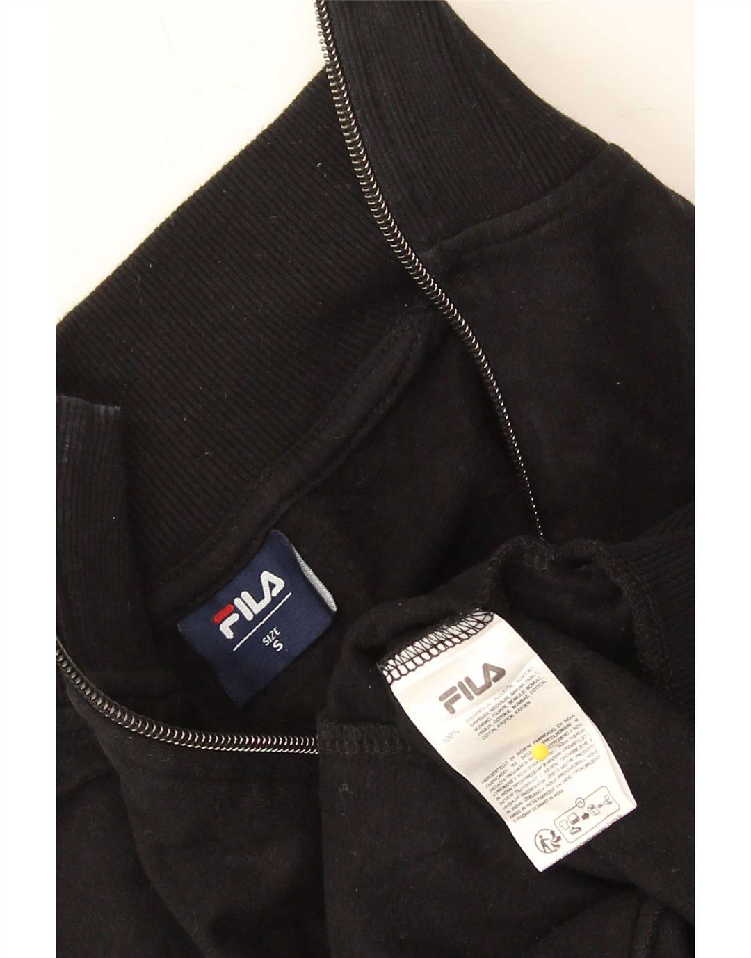 Fila Womens Oversized Tracksuit Top Jacket UK 10 Small Black Cotton