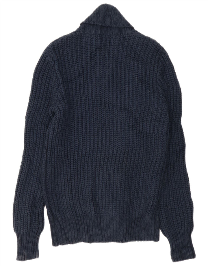 Rifle Mens Cardigan Sweater Large Navy Blue Acrylic