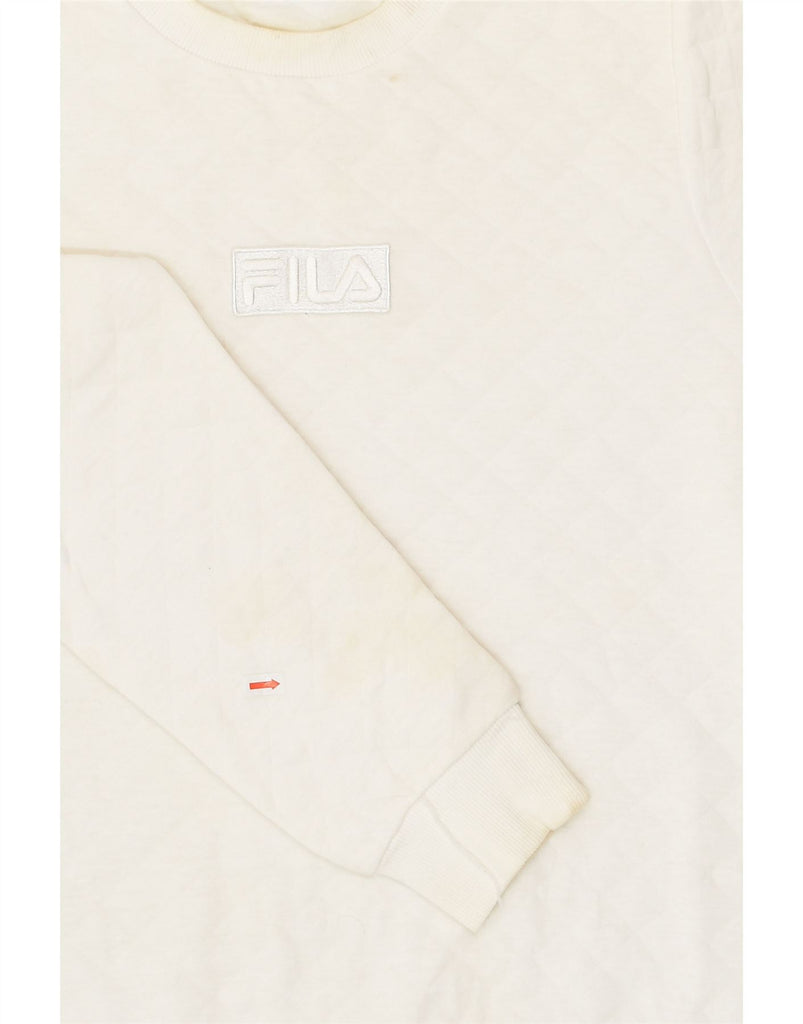 FILA Womens Sweatshirt Jumper UK 18 XL White | Vintage Fila | Thrift | Second-Hand Fila | Used Clothing | Messina Hembry 