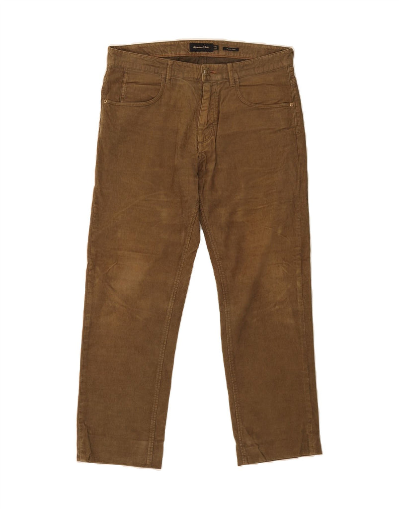 MASSIMO DUTTI Womens Straight Corduroy Trousers EU 40 Medium W31 L26 Khaki Vintage Massimo Dutti and Second-Hand Massimo Dutti from Messina Hembry 