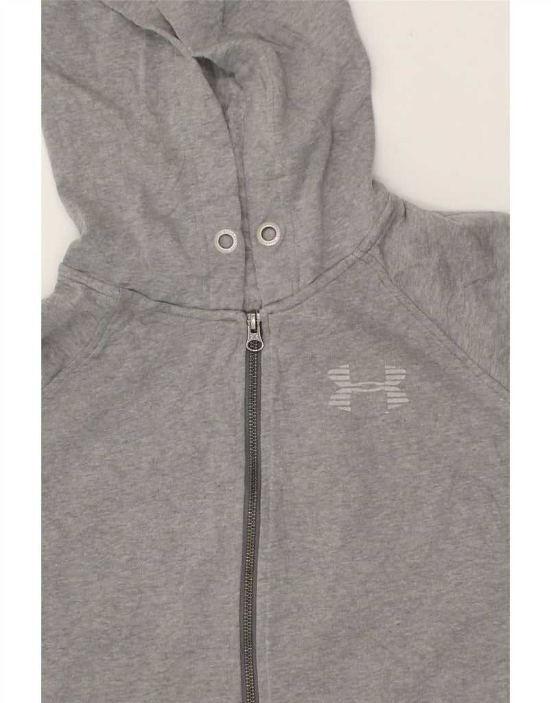 UNDER ARMOUR Womens Oversized Graphic Hoodie Jumper UK 14 Medium Grey | Vintage Under Armour | Thrift | Second-Hand Under Armour | Used Clothing | Messina Hembry 