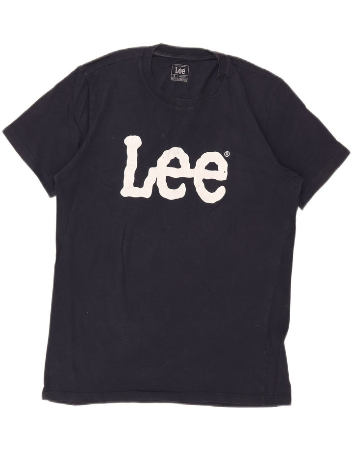 Lee Mens Regular Fit Graphic T-Shirt Top Small Navy Blue
