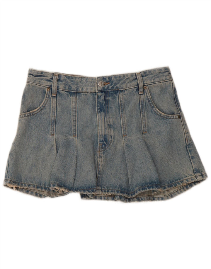 Zara Womens Mini Denim Skirt Small W26  Blue Cotton