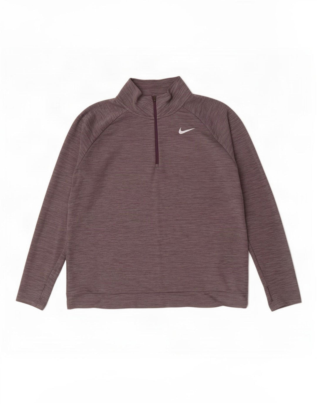 Nike Mens Dri Fit Zip Neck Pullover Tracksuit Top XL Grey Flecked Polyester