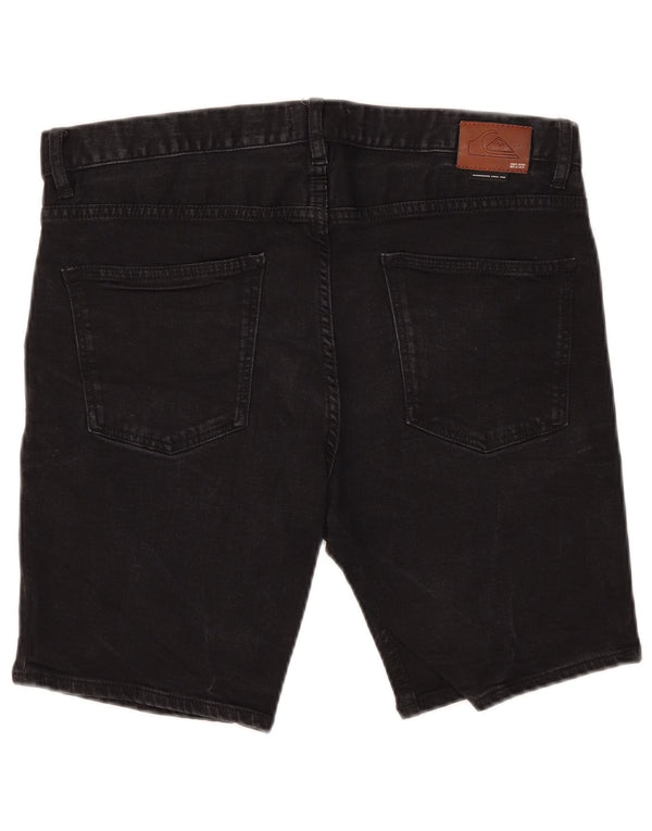 Quiksilver Mens Slim Fit Denim Shorts  W34 Large Black Cotton