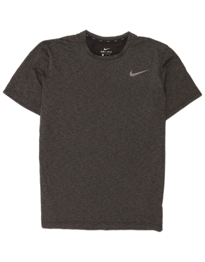 Nike Mens Dri Fit T-Shirt Top Large Grey Flecked Polyester