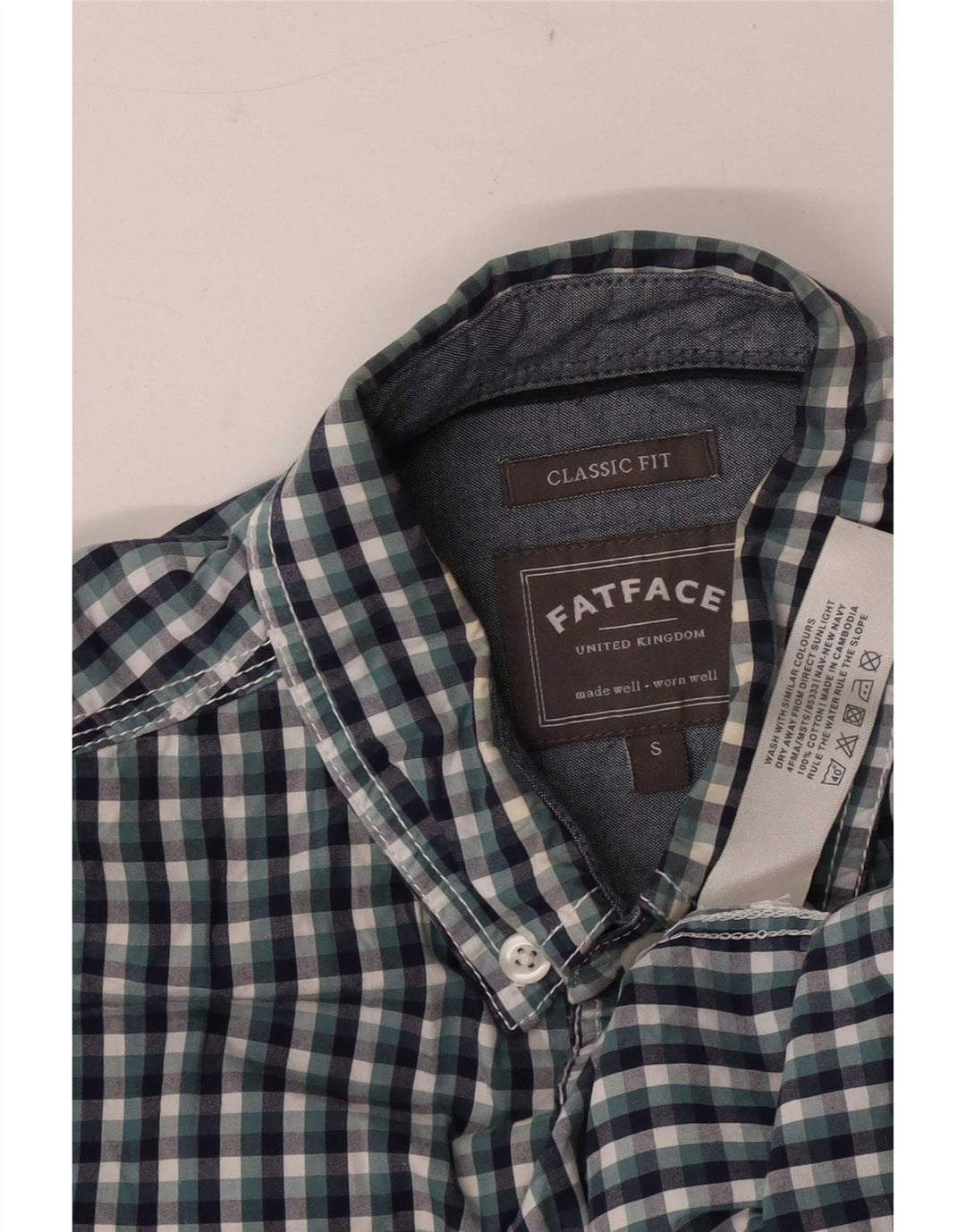 Fat Face Mens Classic Fit Shirt Small Multicoloured Gingham Cotton