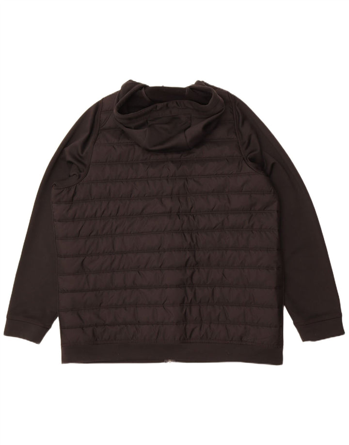 Nike Mens Hooded Padded Jacket UK 42 XL Black Nylon