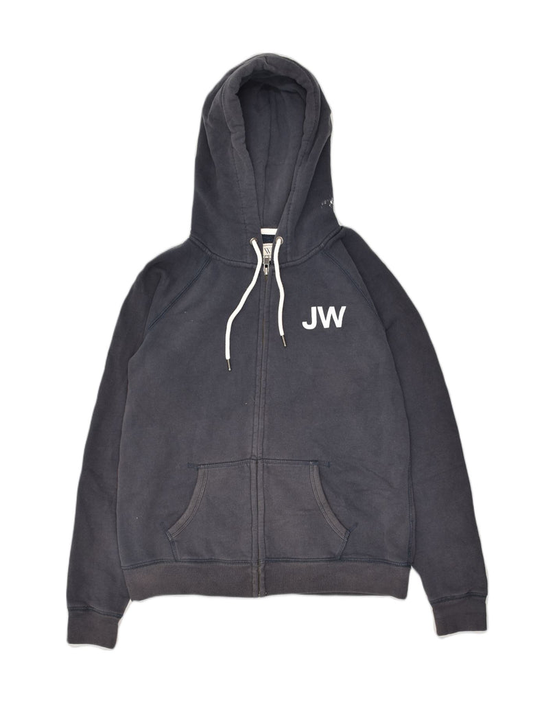 JACK WILLS Womens Zip Hoodie Sweater UK 14 Large Navy Blue Cotton | Vintage Jack Wills | Thrift | Second-Hand Jack Wills | Used Clothing | Messina Hembry 