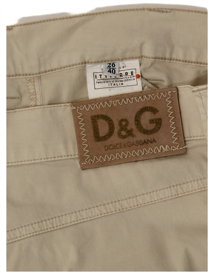 Dolce & Gabbana Womens Capri Trousers IT 40 Small W26 L20 Beige