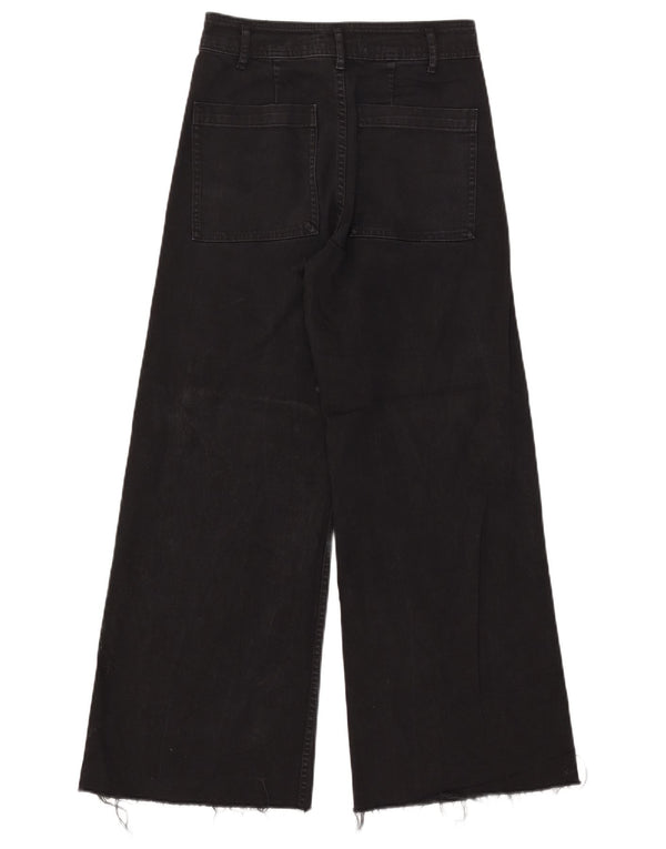 Zara Womens The Marine Wide Leg Jeans EU 38 Small W28 L28 Black Cotton