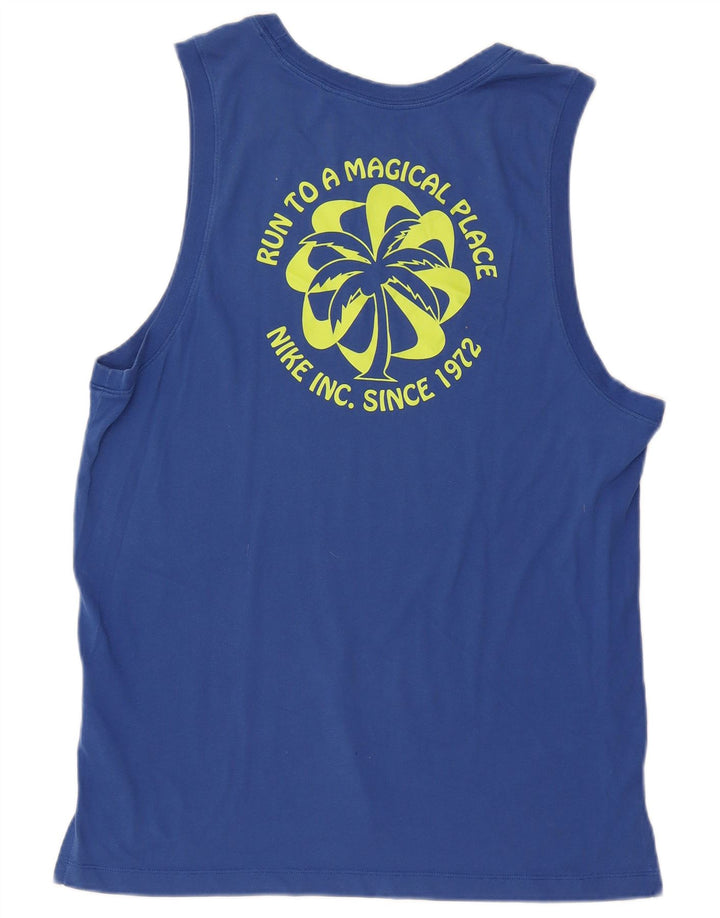 Nike Mens Graphic Vest Top Medium Blue Cotton