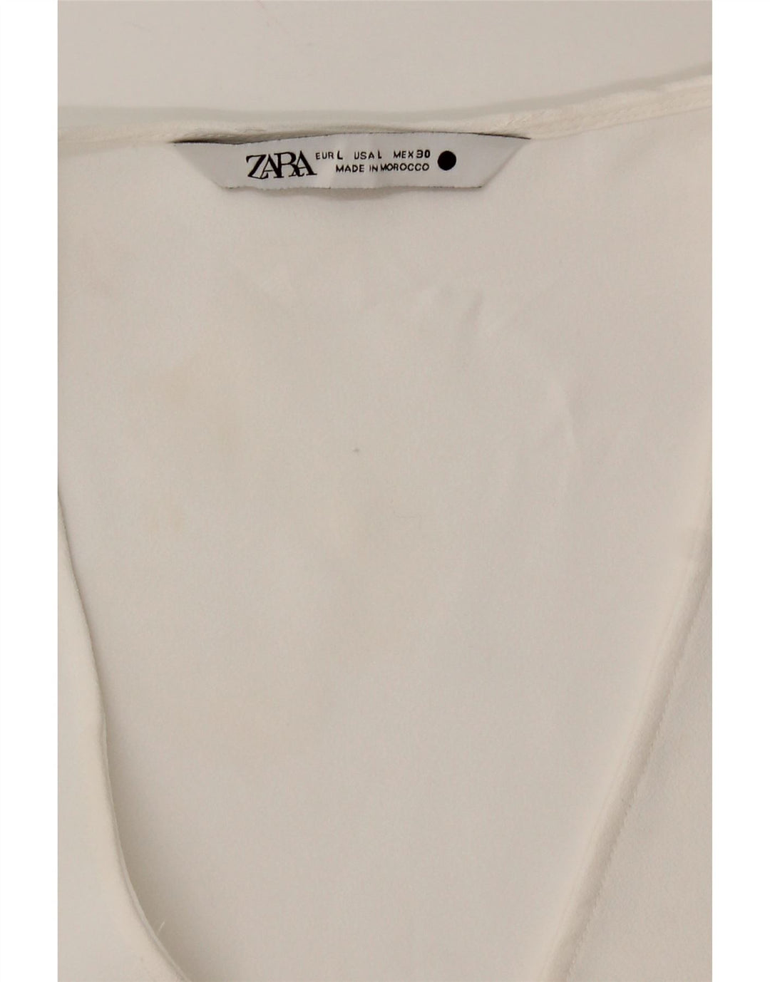 Zara Womens Long Sleeve Blouse Top UK 16 Large White