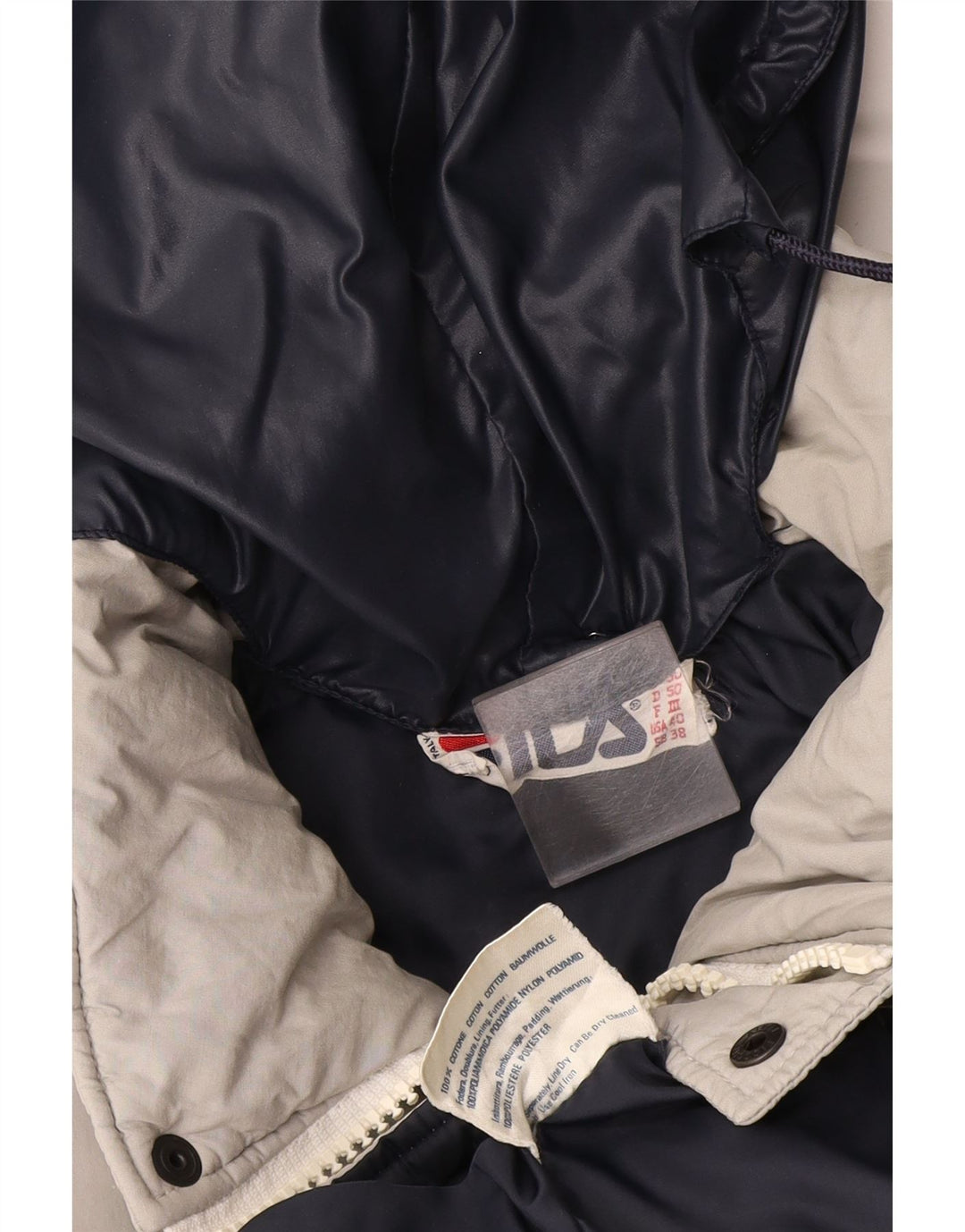 Fila Mens Hooded Padded Jacket UK 38 Medium Grey Cotton