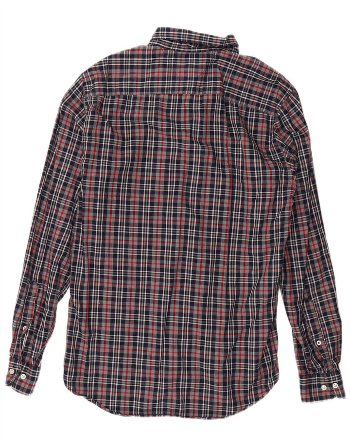 TOMMY HILFIGER Mens Shirt Medium Navy Blue Check Cotton