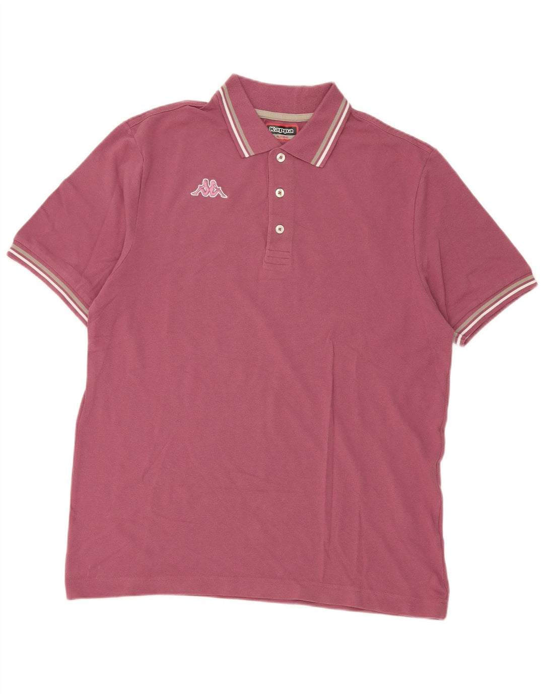Kappa Mens Polo Shirt Large Pink Cotton