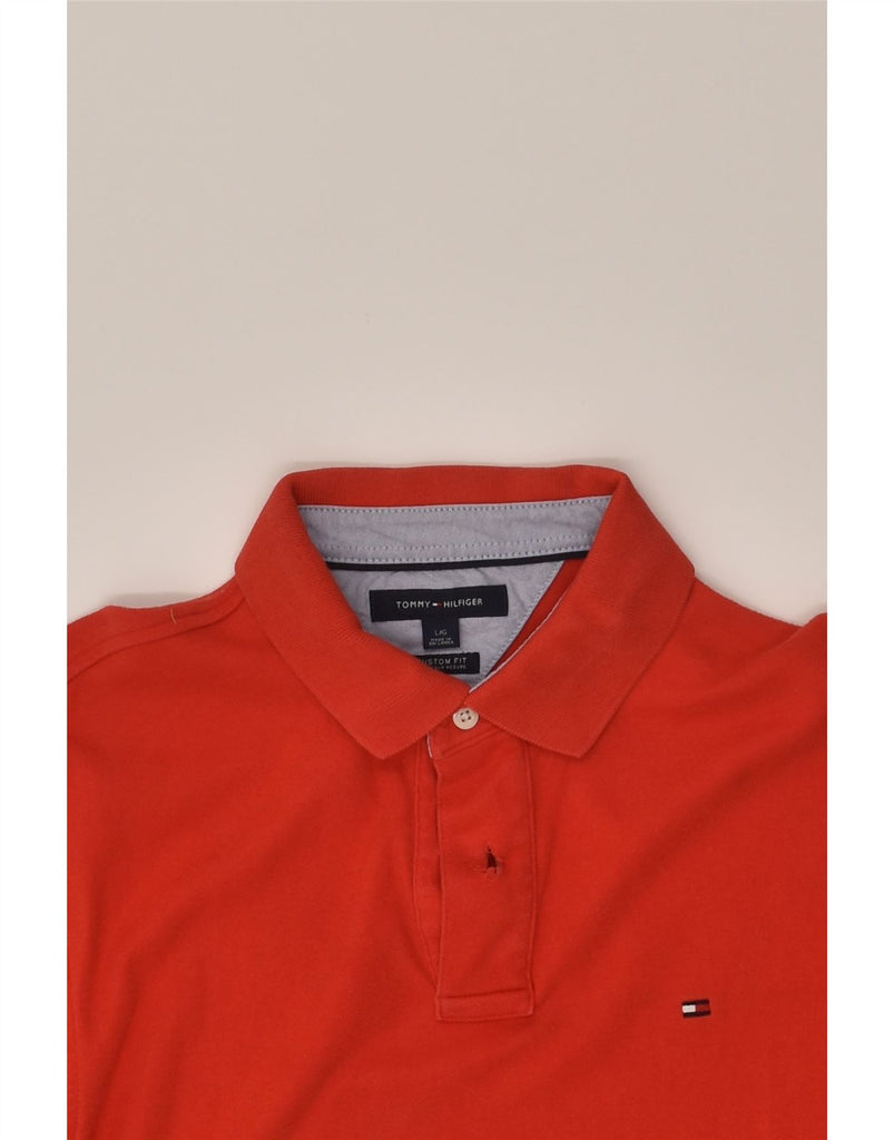 TOMMY HILFIGER Mens Custom Fit Polo Shirt Large Red Cotton | Vintage Tommy Hilfiger | Thrift | Second-Hand Tommy Hilfiger | Used Clothing | Messina Hembry 