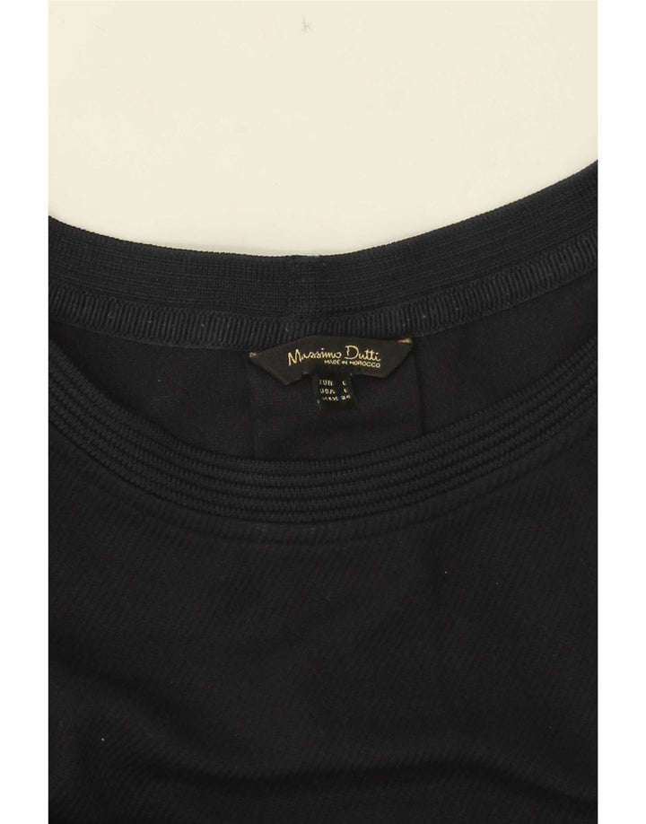 Massimo Dutti Womens Top Long Sleeve UK 16 Large Navy Blue