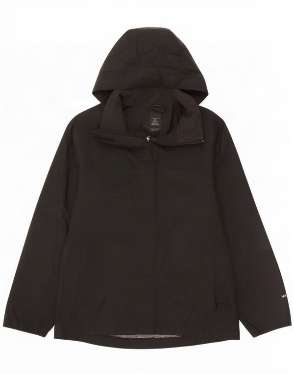The North Face Girls Hooded Rain Jacket 14-15 Years Large Black Nylon