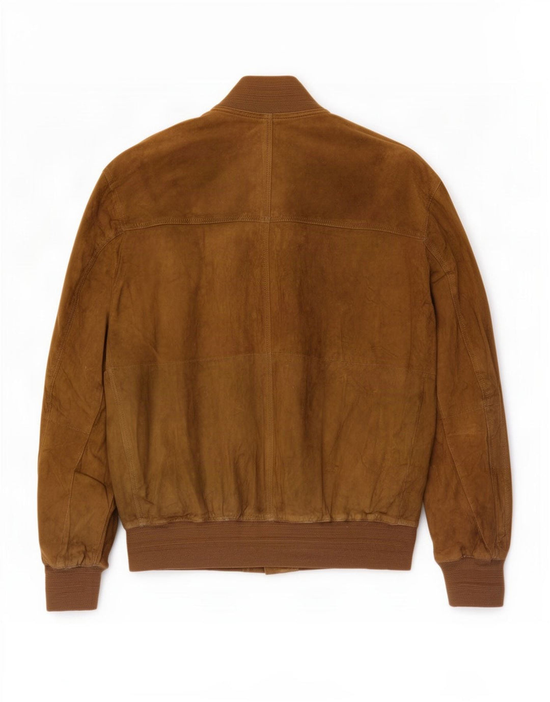 Vintage Mens Suede Bomber Jacket UK 40 Large Beige Leather
