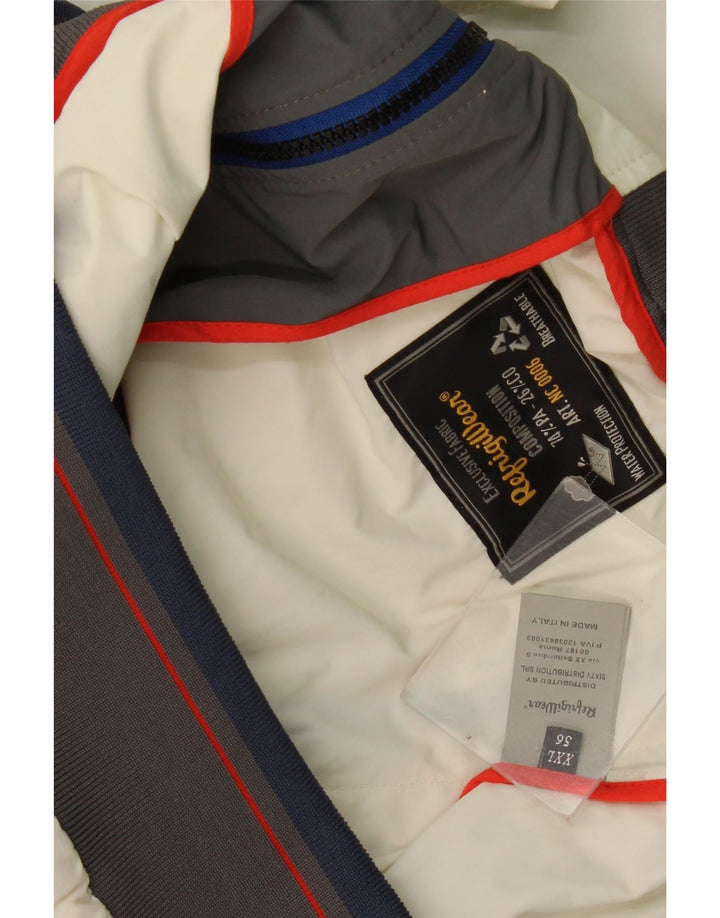 Refrigiwear Mens Bomber Jacket Size 56 2XL Off White Colourblock Polyamide