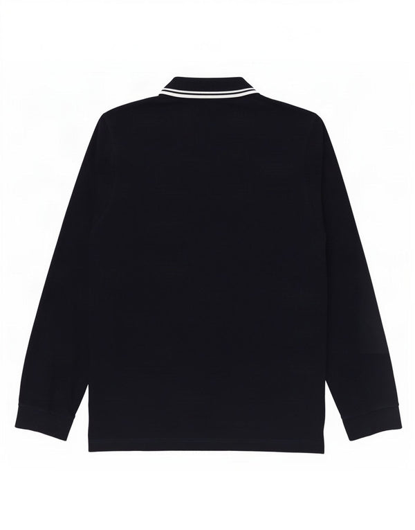 Fred Perry Boys Long Sleeve Polo Shirt 15-16 Years Navy Blue Cotton