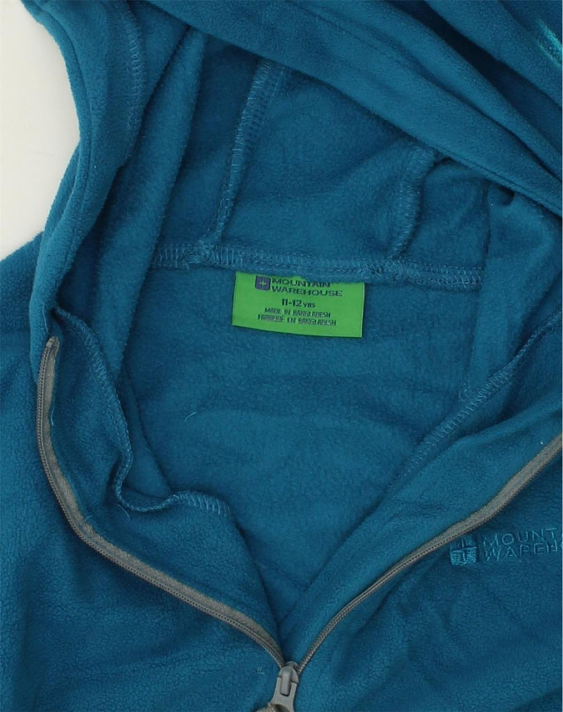 MOUNTAIN WAREHOUSE Boys Zip Neck Fleece Jumper 11-12 Years Blue Polyester | Vintage Mountain Warehouse | Thrift | Second-Hand Mountain Warehouse | Used Clothing | Messina Hembry 