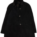 Vintage Womens Relaxed Fit Leather Coat IT 42 Medium Navy Blue