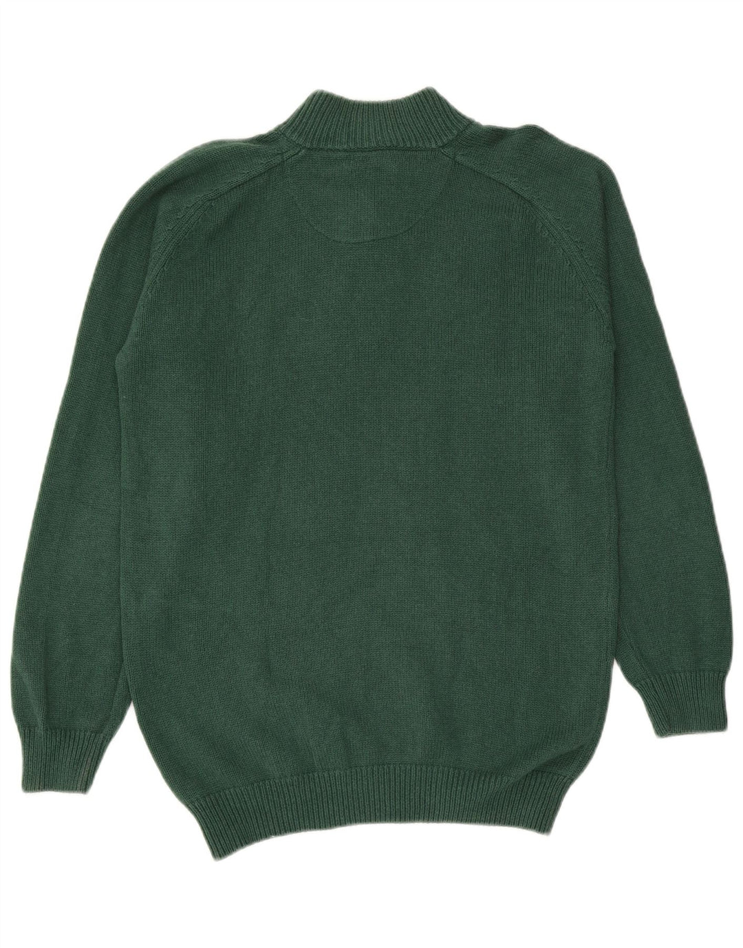 Massimo Dutti Mens Button Neck Jumper Sweater Medium Green Cotton