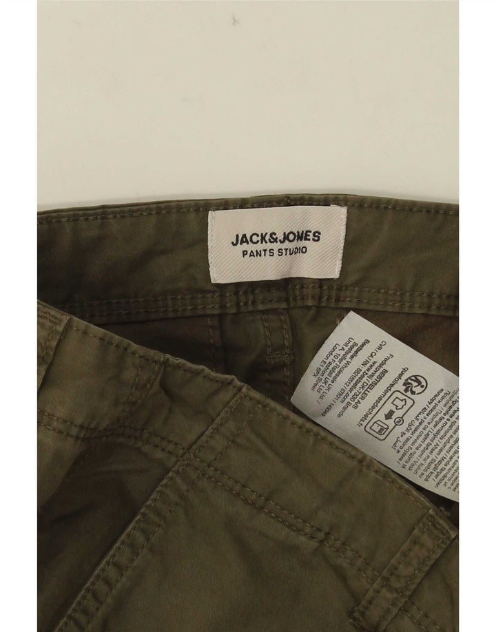 Jack & Jones Mens Cargo Shorts Medium W34 Khaki Cotton