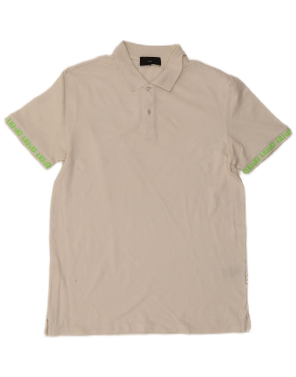 Liu Jo Mens Graphic Polo Shirt Large White Cotton