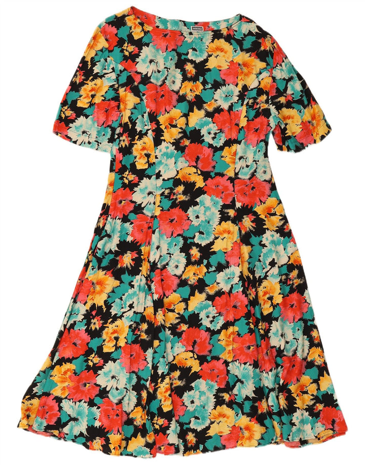 VINTAGE Womens A-Line Dress IT 48 XL Multicoloured Floral