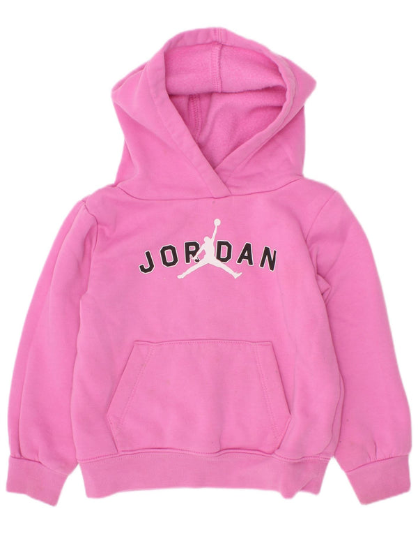 Jordan Girls Graphic Hoodie Jumper 2-3 Years Pink Cotton