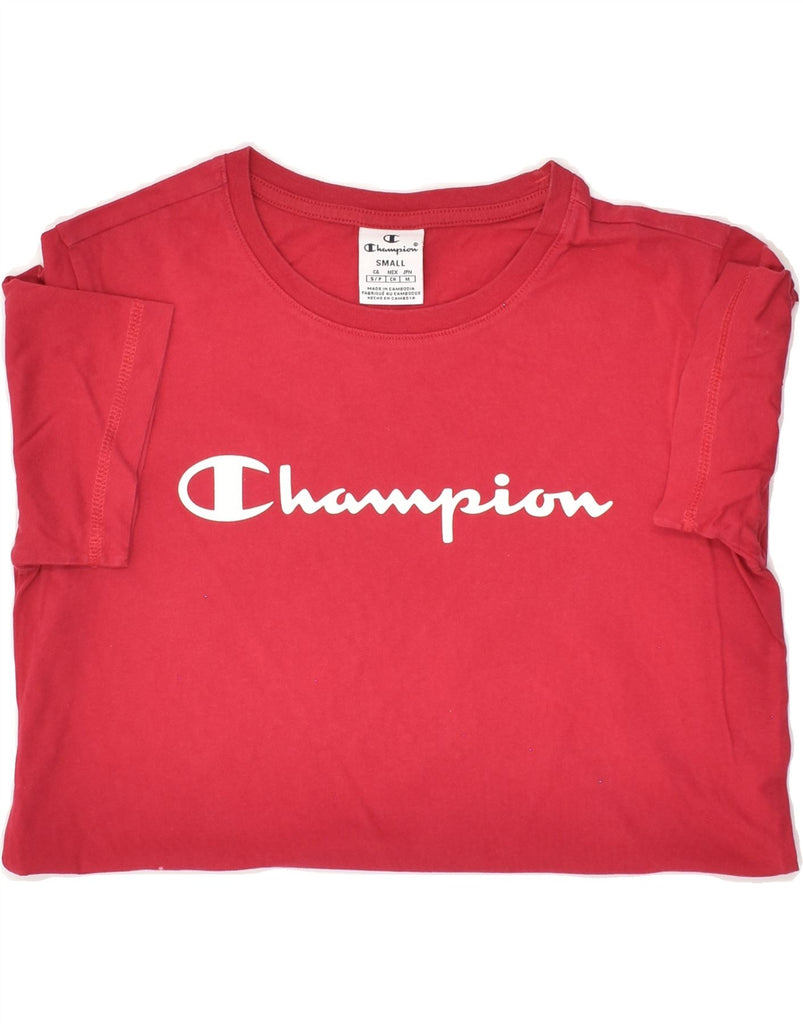 CHAMPION Womens T-Shirt Top UK 10 Small Pink Cotton | Vintage Champion | Thrift | Second-Hand Champion | Used Clothing | Messina Hembry 