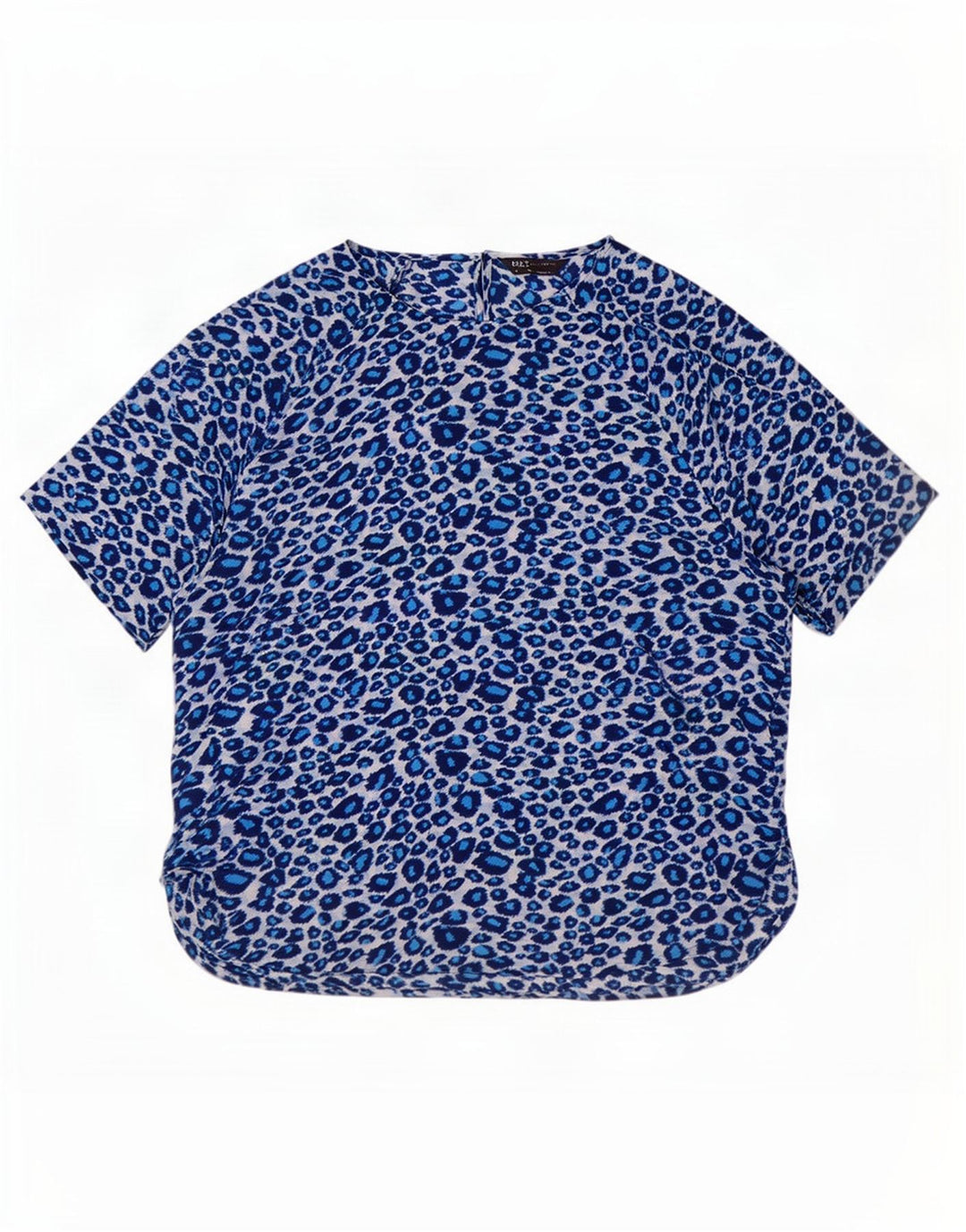 Marks & Spencer Womens Blouse Top UK 16 Large Blue Animal Print Polyester