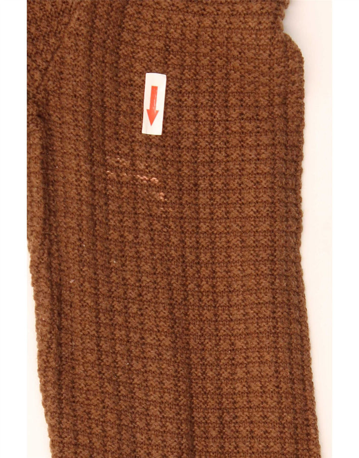 Massimo Dutti Mens Crew Neck Jumper Sweater XL Brown Cotton