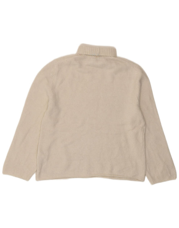 Zara Womens Oversized Roll Neck Jumper Sweater UK 10 Small White Acrylic