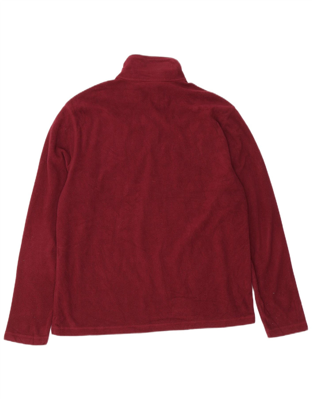 Eddie Bauer Mens Zip Neck Fleece Jumper Medium Maroon Polyester