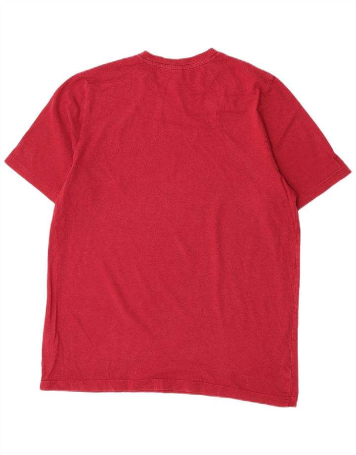 Adidas Mens T-Shirt Top Large Burgundy Cotton